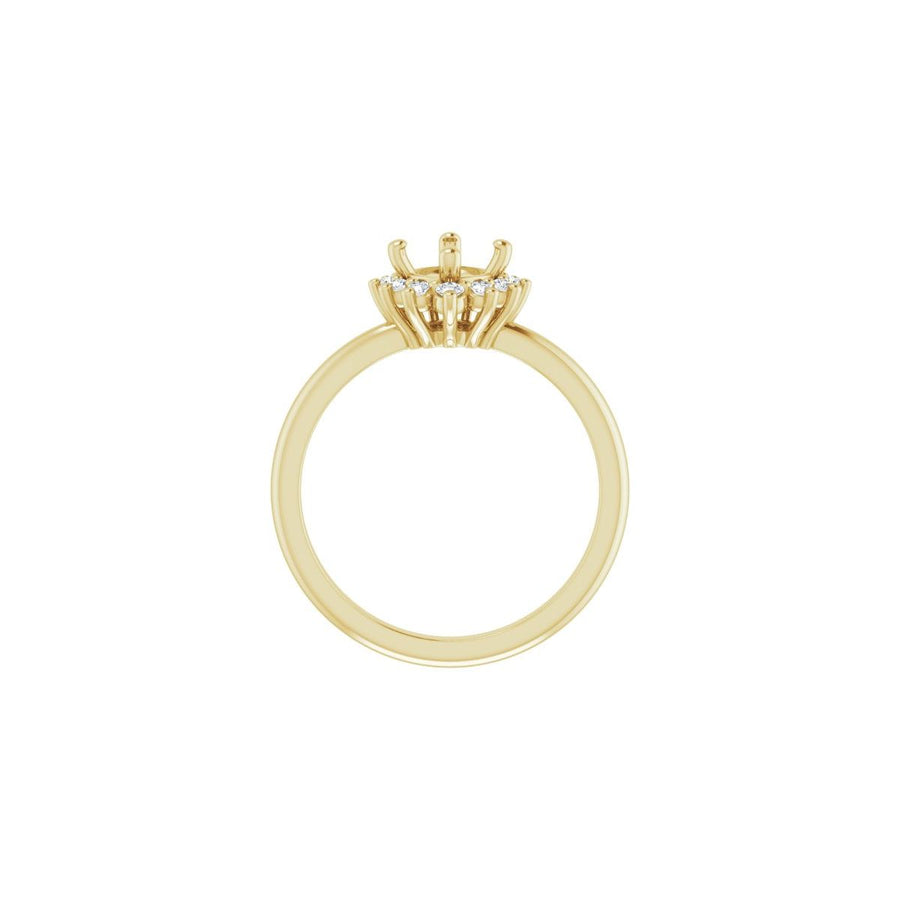 Cushion Halo-Style Asymmetrical Engagement Ring Semi-Mount - gallery - Series 124478