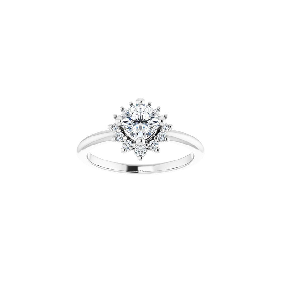 Cushion Halo-Style Asymmetrical Engagement Ring Semi-Mount - gallery - Series 124478