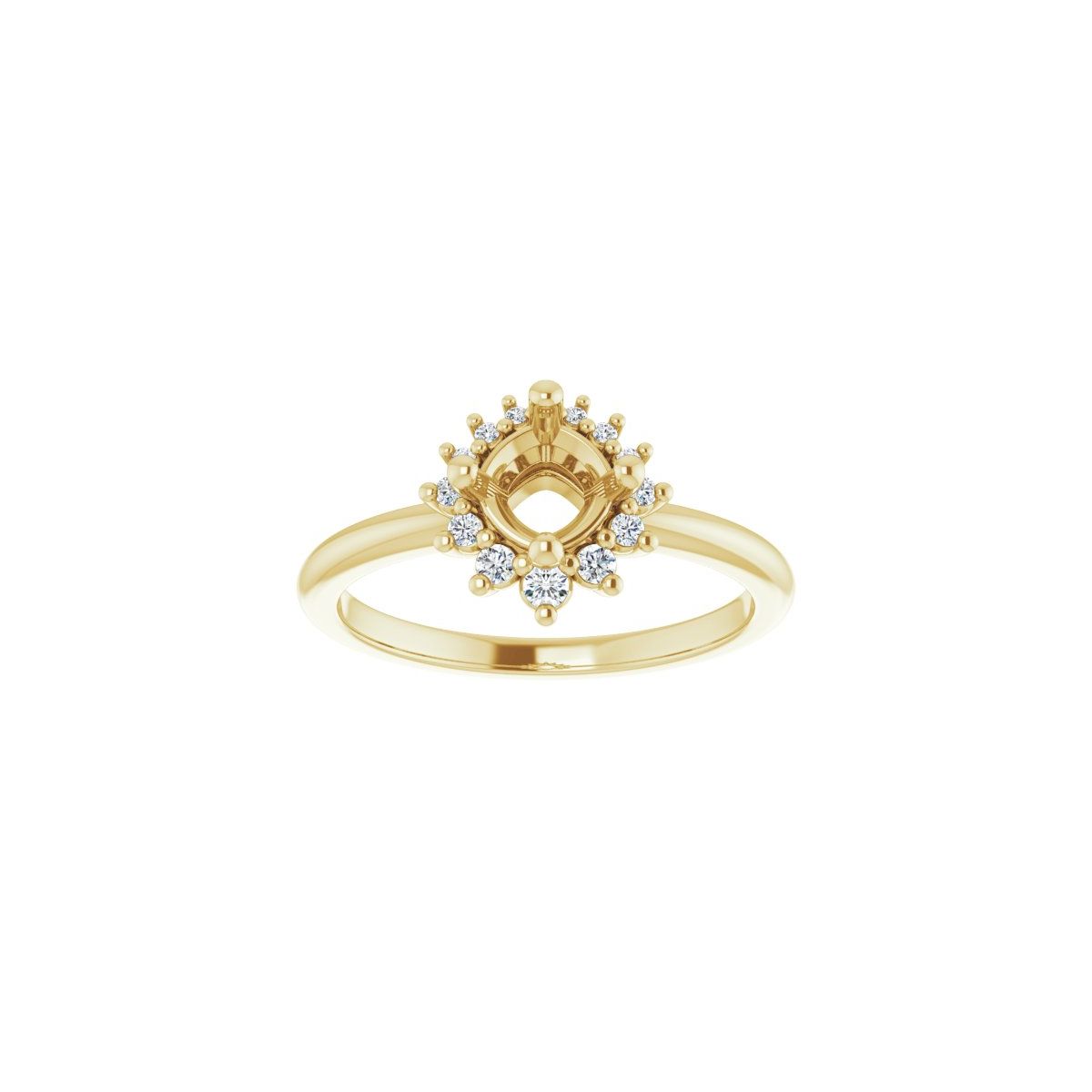 Cushion Halo-Style Asymmetrical Engagement Ring Semi-Mount - gallery - Series 124478
