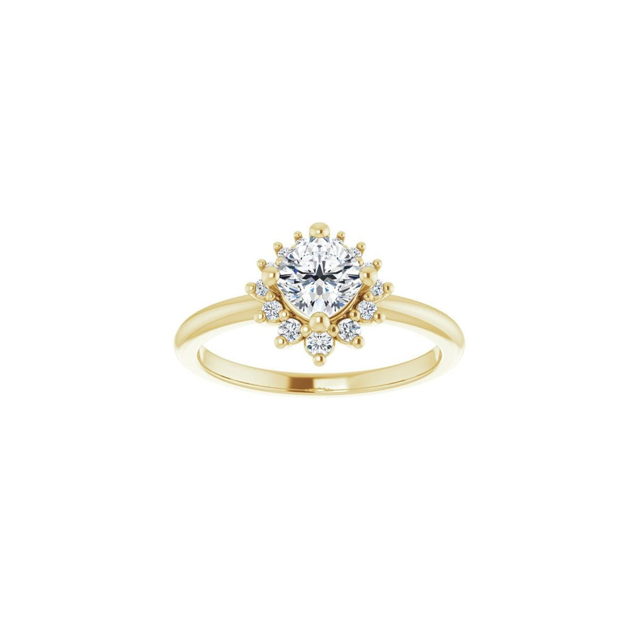 Cushion Halo-Style Asymmetrical Engagement Ring Semi-Mount - gallery - Series 124478