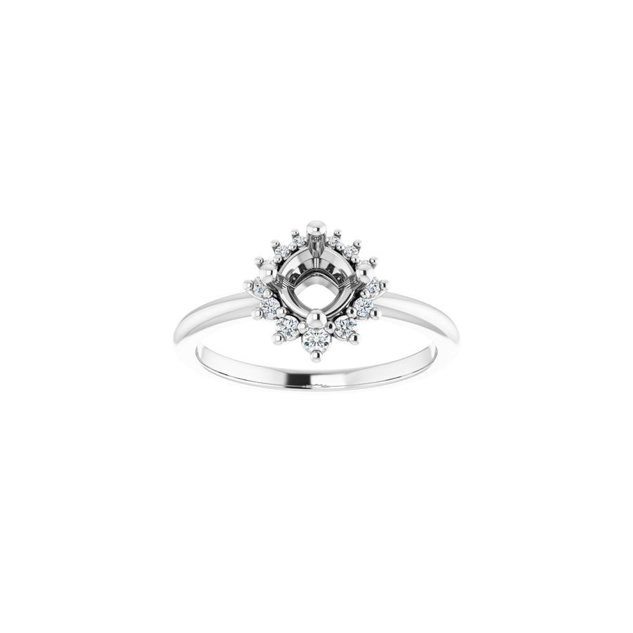 Cushion Halo-Style Asymmetrical Engagement Ring Semi-Mount - gallery - Series 124478