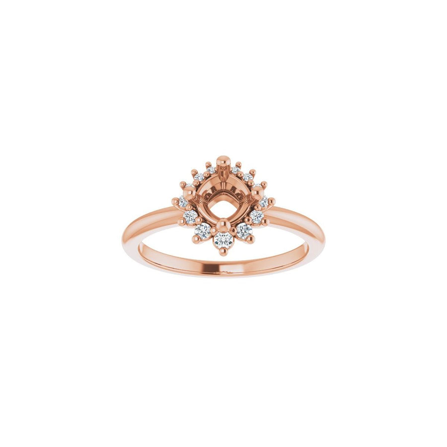 Cushion Halo-Style Asymmetrical Engagement Ring Semi-Mount - gallery - Series 124478