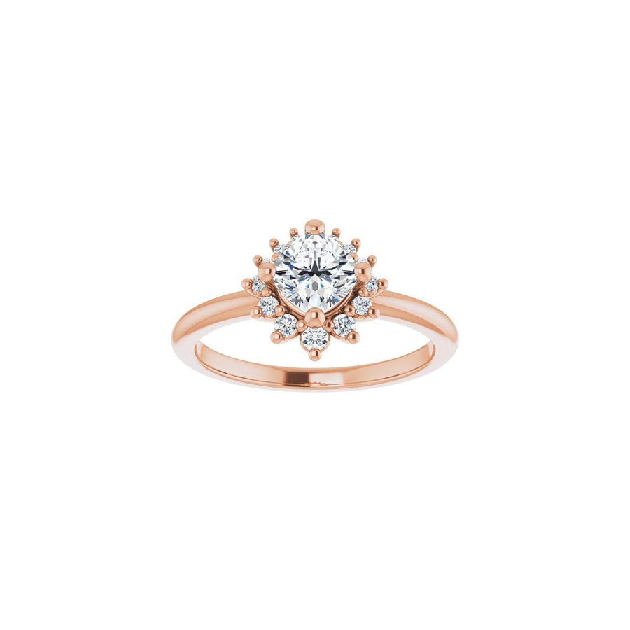Cushion Halo-Style Asymmetrical Engagement Ring Semi-Mount - gallery - Series 124478