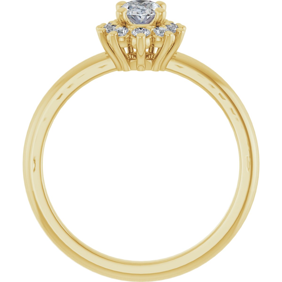 Oval Halo-Style Asymmetrical Engagement Ring Semi-Mount - gallery - Series 124478