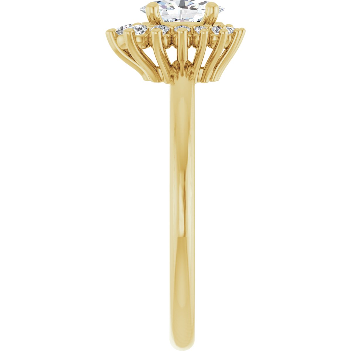 Oval Halo-Style Asymmetrical Engagement Ring Semi-Mount - gallery - Series 124478