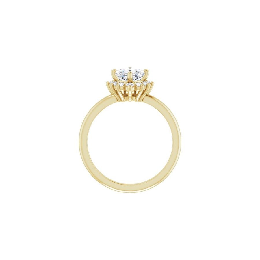 Asscher Halo-Style Asymmetrical Engagement Ring Semi-Mount - gallery - Series 124478