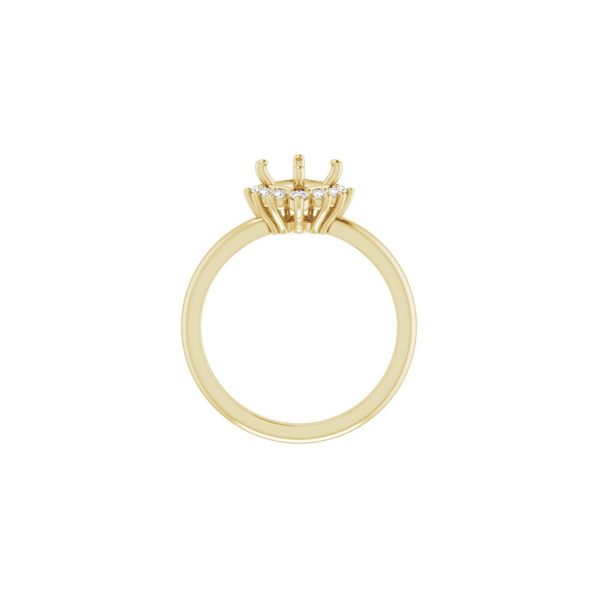 Asscher Halo-Style Asymmetrical Engagement Ring Semi-Mount - gallery - Series 124478