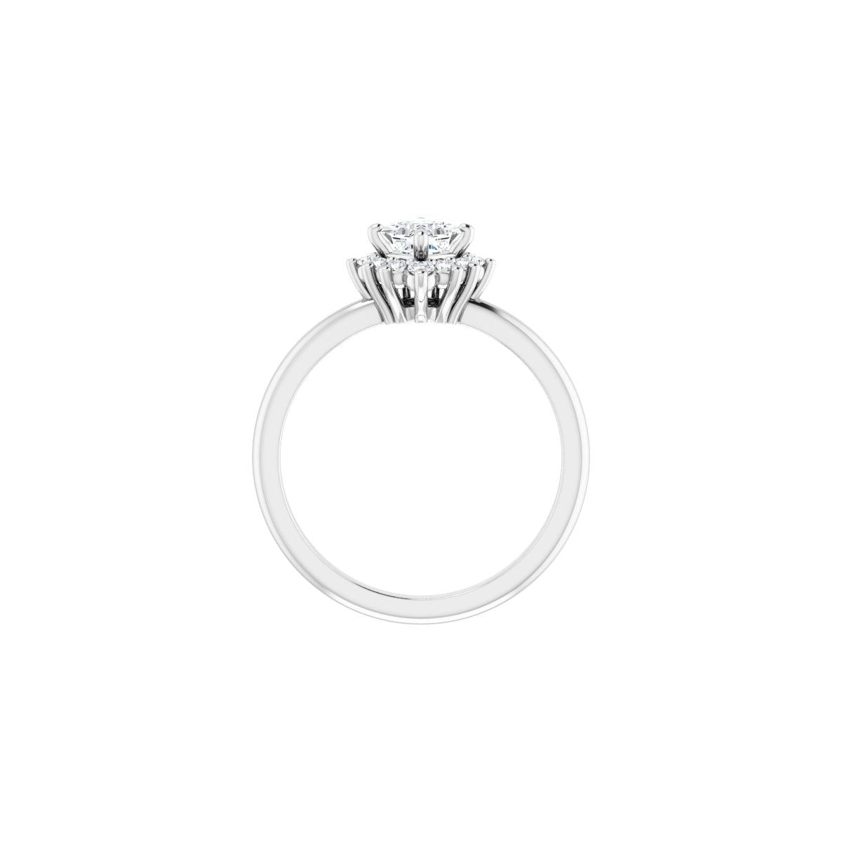 Square Halo-Style Asymmetrical Engagement Ring Semi-Mount - gallery - Series 124478