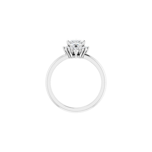 Square Halo-Style Asymmetrical Engagement Ring Semi-Mount - gallery - Series 124478