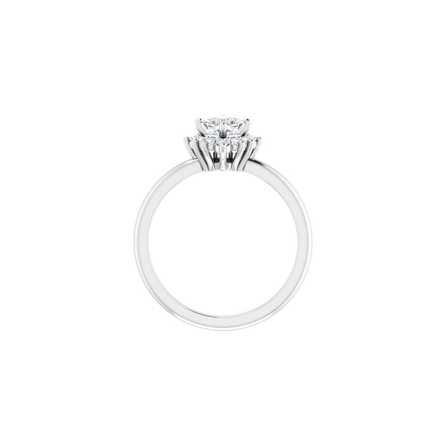 Square Halo-Style Asymmetrical Engagement Ring Semi-Mount - gallery - Series 124478