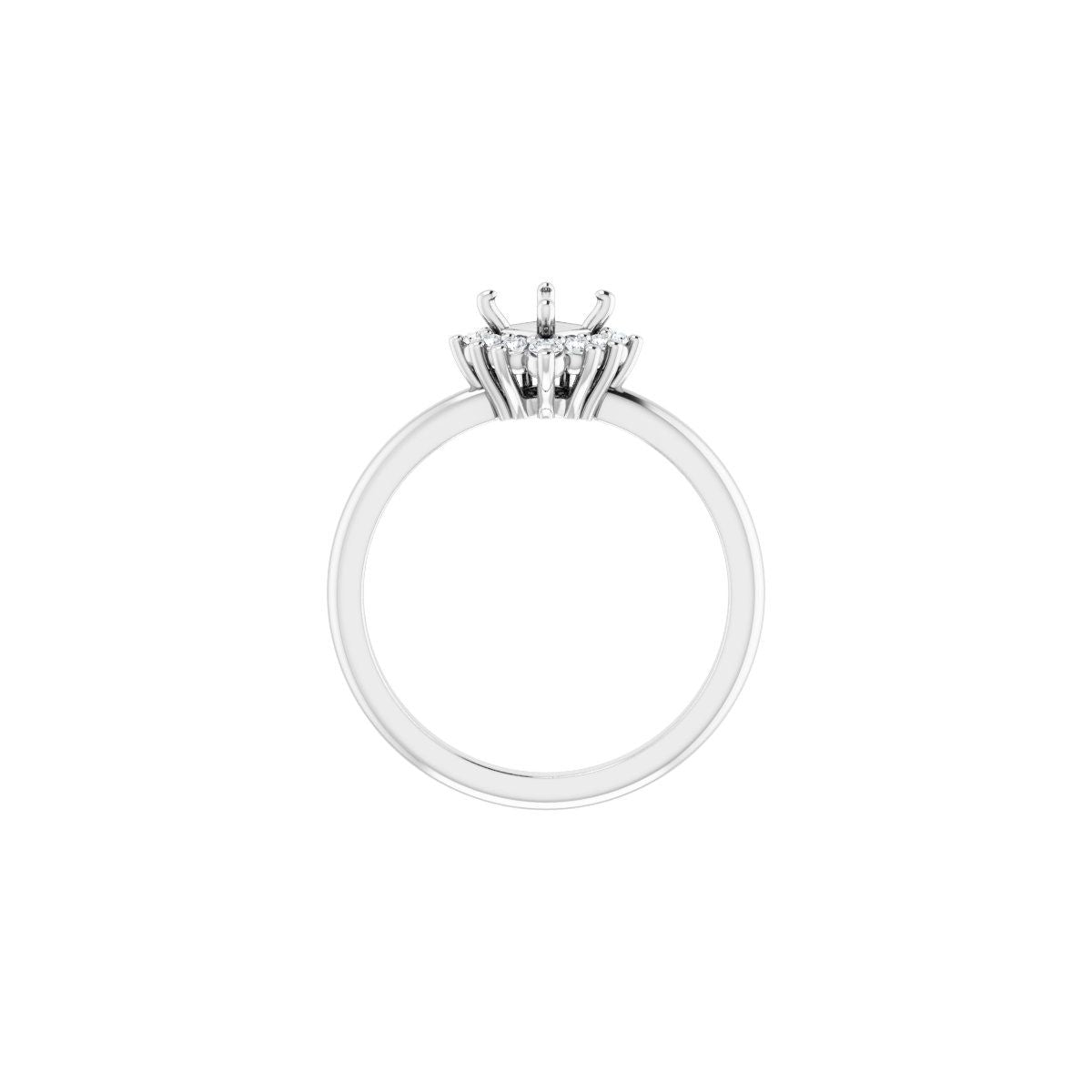 Square Halo-Style Asymmetrical Engagement Ring Semi-Mount - gallery - Series 124478