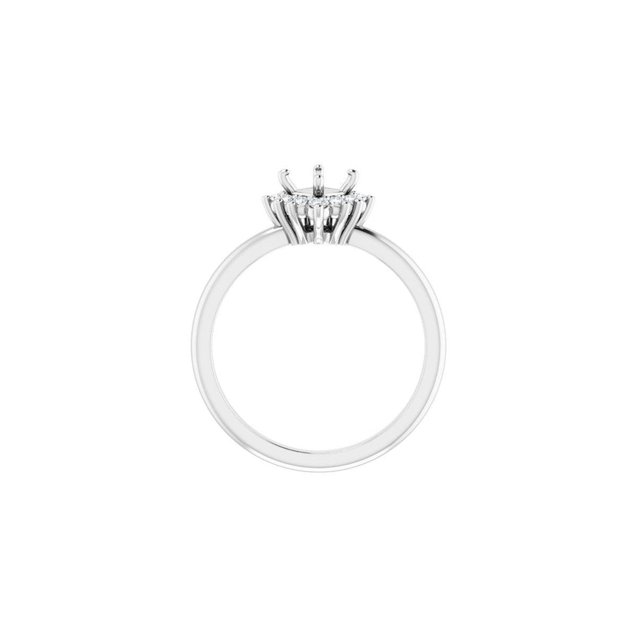 Square Halo-Style Asymmetrical Engagement Ring Semi-Mount - gallery - Series 124478