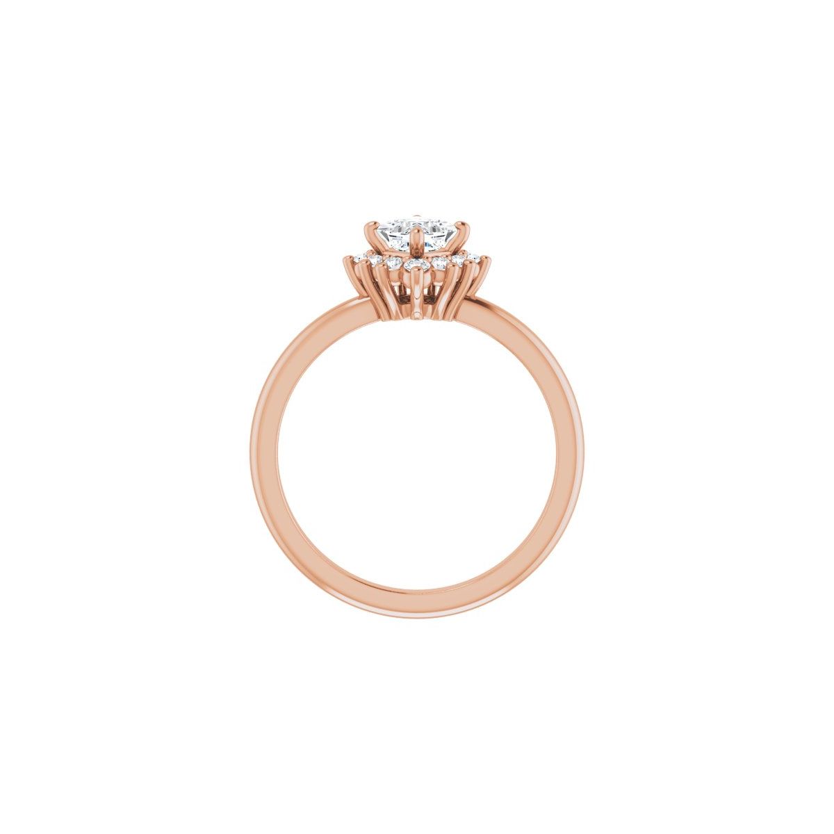 Square Halo-Style Asymmetrical Engagement Ring Semi-Mount - gallery - Series 124478