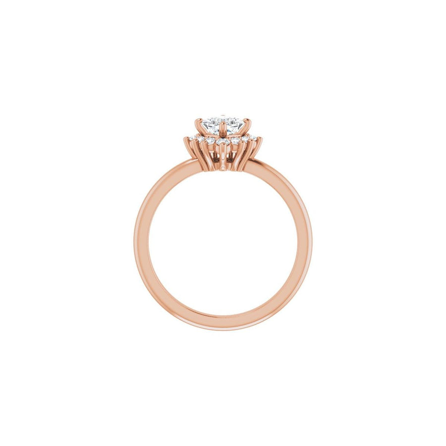 Square Halo-Style Asymmetrical Engagement Ring Semi-Mount - gallery - Series 124478