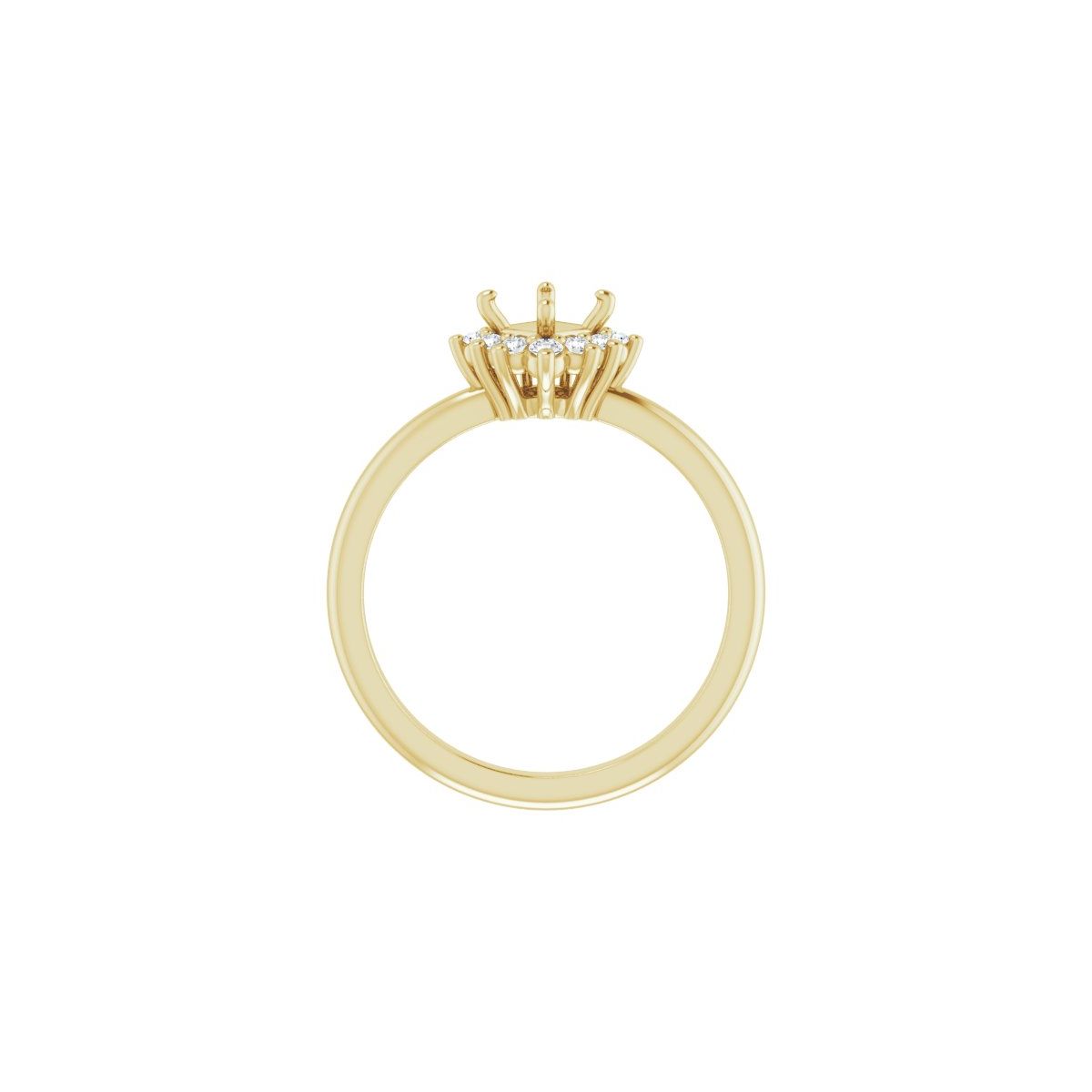 Square Halo-Style Asymmetrical Engagement Ring Semi-Mount - gallery - Series 124478