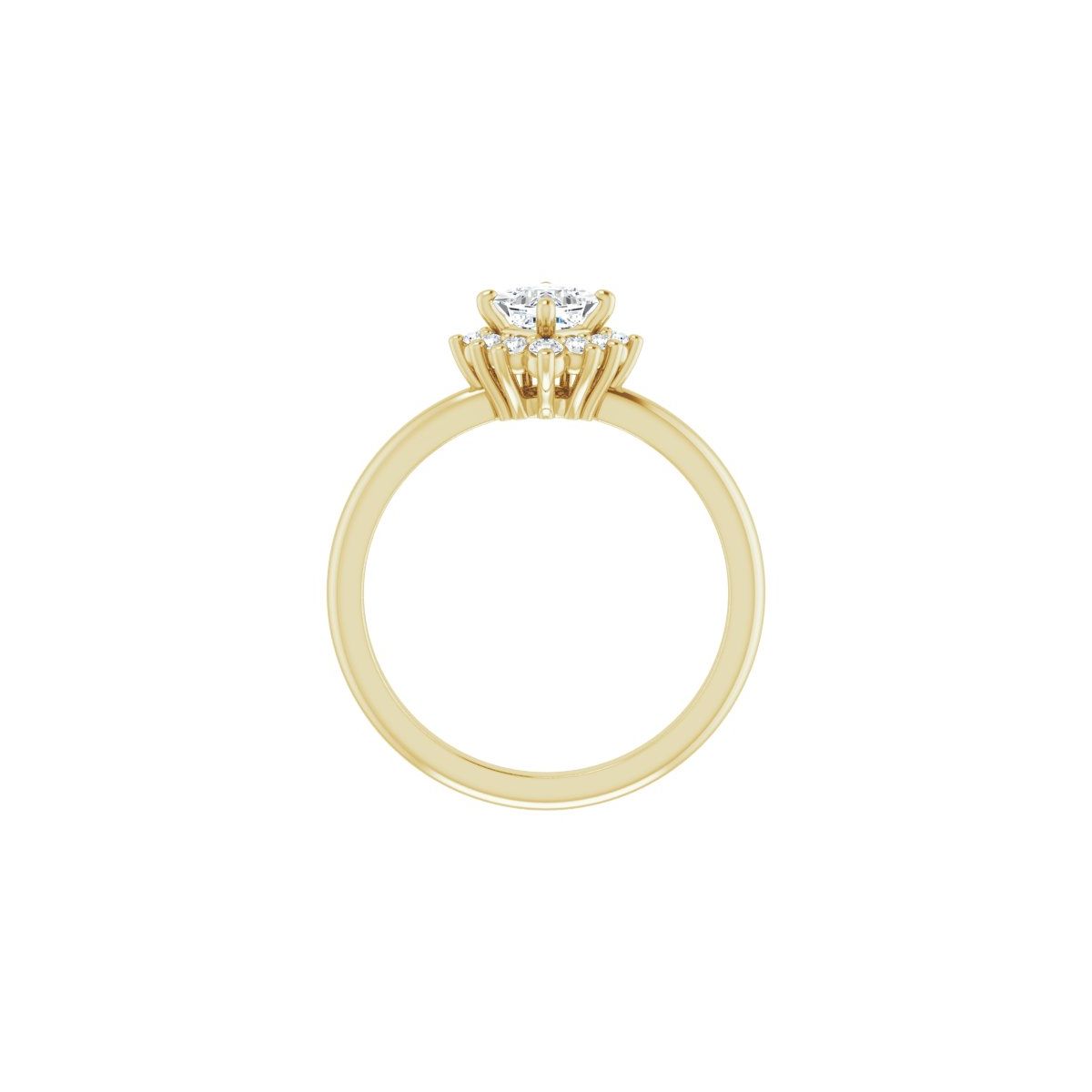 Square Halo-Style Asymmetrical Engagement Ring Semi-Mount - gallery - Series 124478