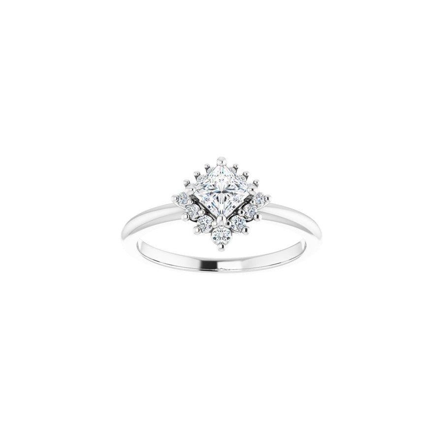 Square Halo-Style Asymmetrical Engagement Ring Semi-Mount - gallery - Series 124478