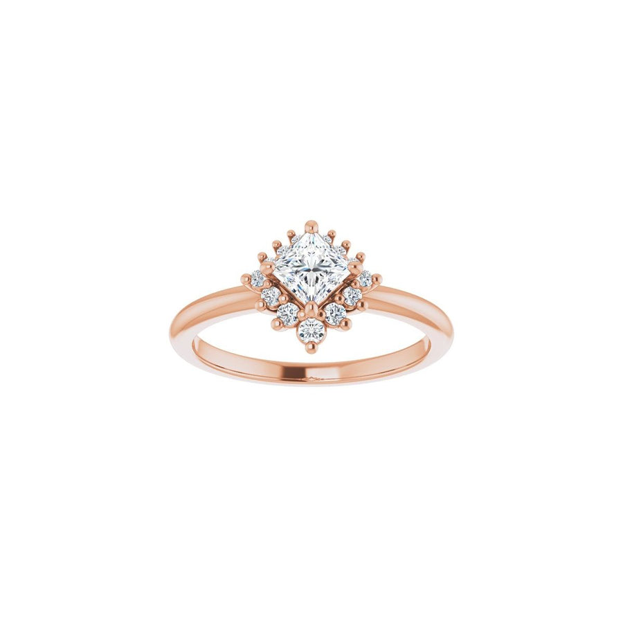 Square Halo-Style Asymmetrical Engagement Ring Semi-Mount - gallery - Series 124478
