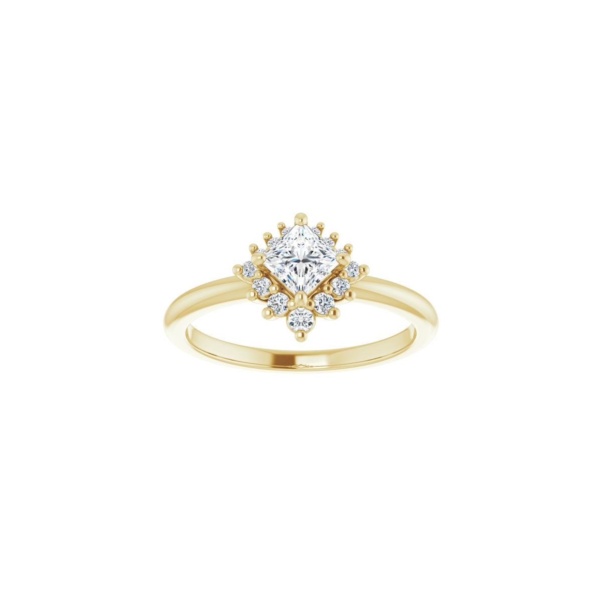 Square Halo-Style Asymmetrical Engagement Ring Semi-Mount - gallery - Series 124478