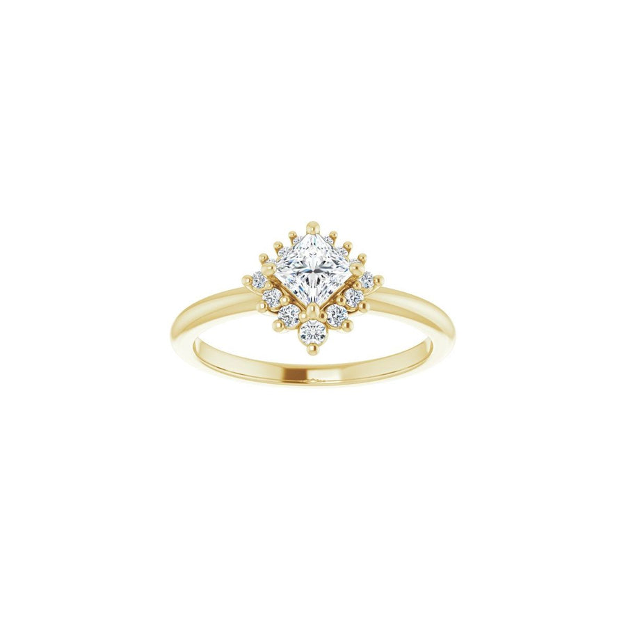 Square Halo-Style Asymmetrical Engagement Ring Semi-Mount - gallery - Series 124478