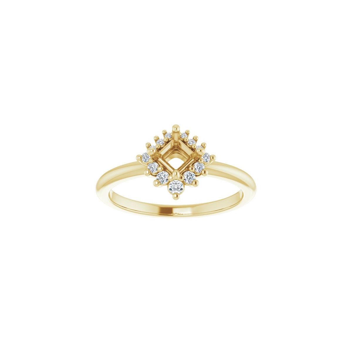 Square Halo-Style Asymmetrical Engagement Ring Semi-Mount - gallery - Series 124478
