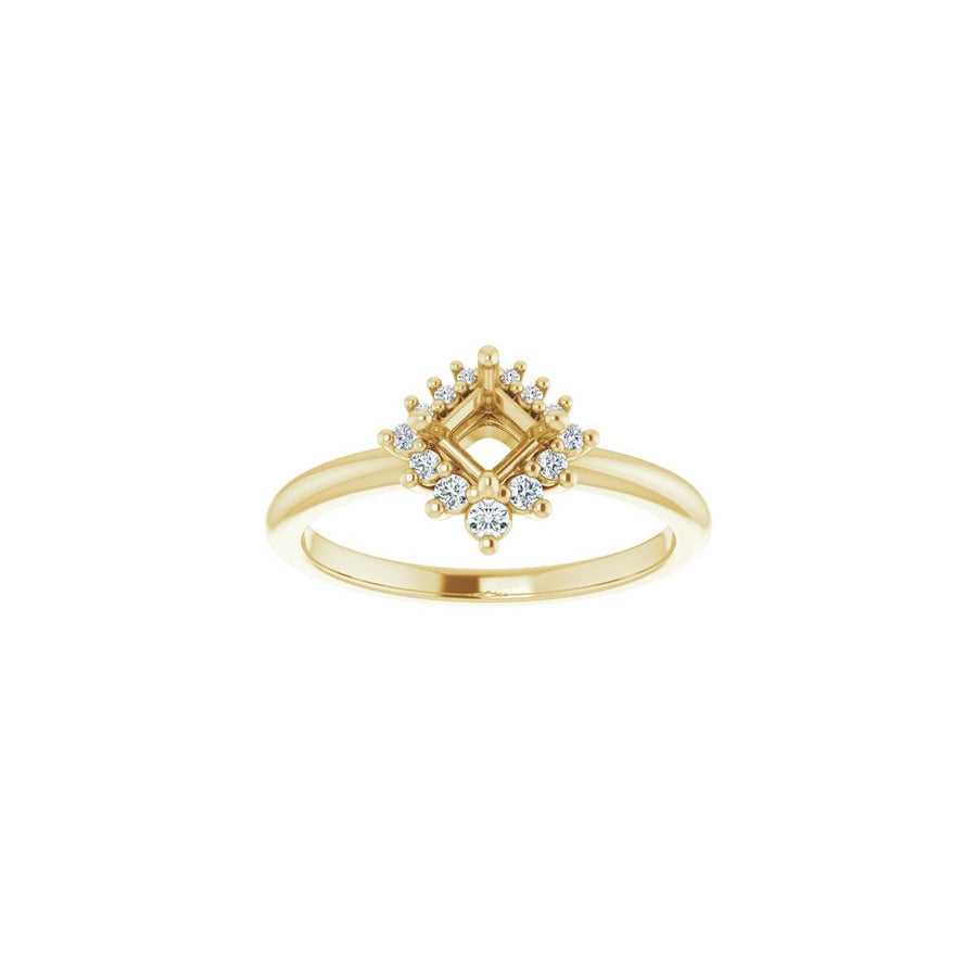 Square Halo-Style Asymmetrical Engagement Ring Semi-Mount - gallery - Series 124478