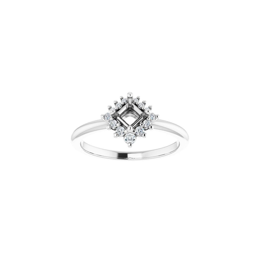 Square Halo-Style Asymmetrical Engagement Ring Semi-Mount - gallery - Series 124478