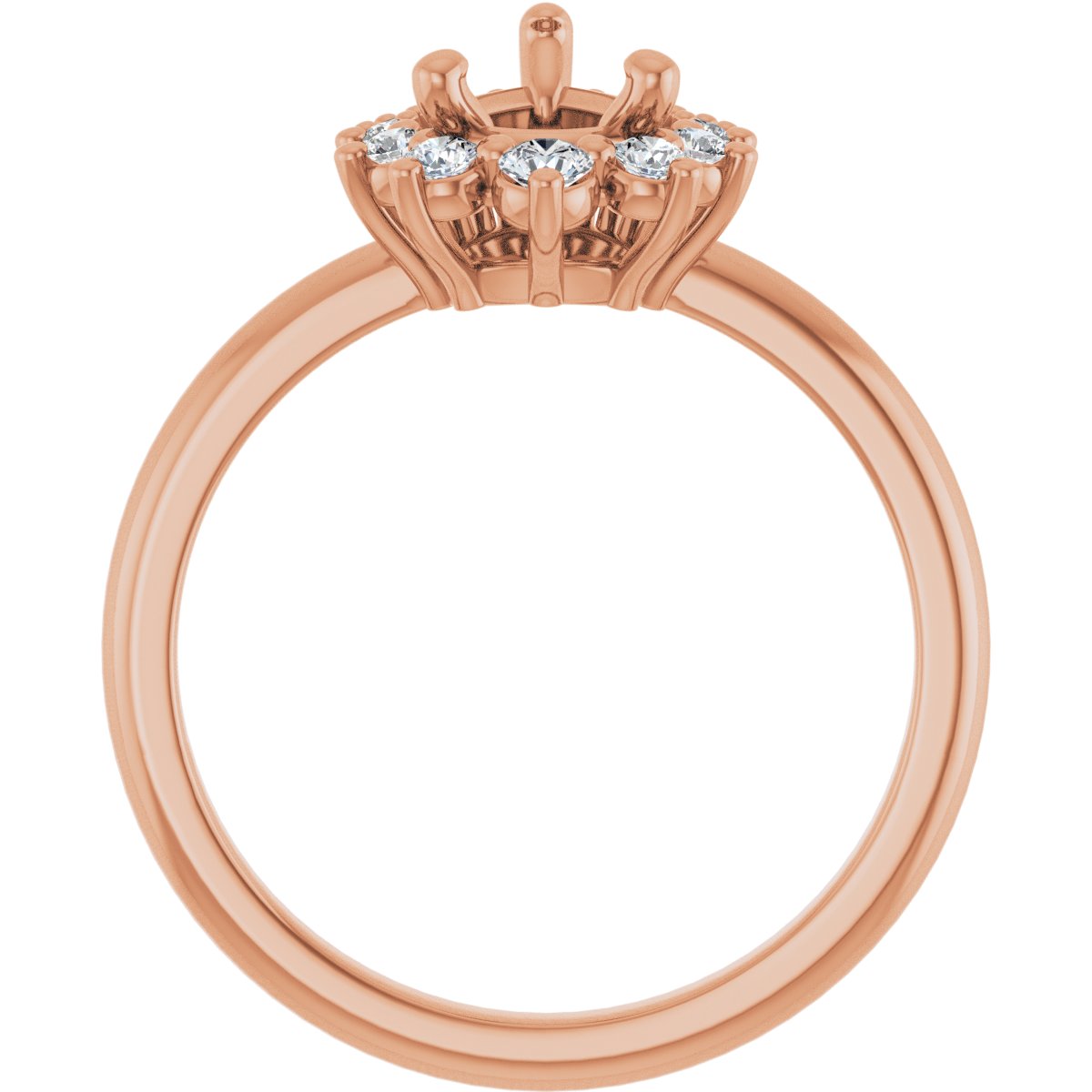 Pear Halo-Style Asymmetrical Engagement Ring Semi-Mount - gallery - Series 124478