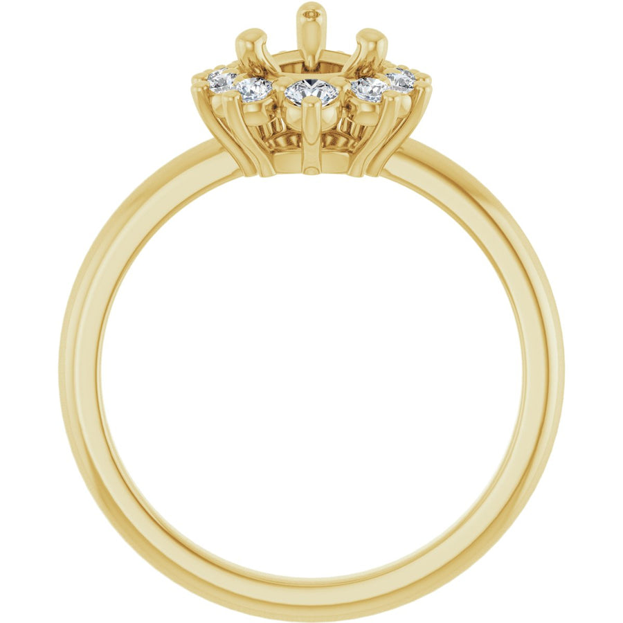 Pear Halo-Style Asymmetrical Engagement Ring Semi-Mount - gallery - Series 124478