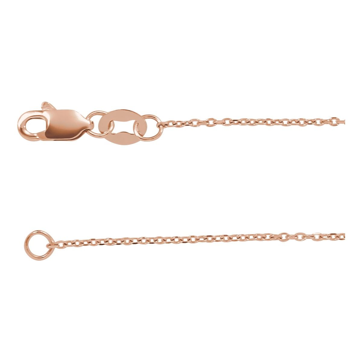 1 mm Cable Chain Bracelet (1 Mm / 6 1/2-7 1/2 In) - 14K Rose Gold - Series CH1101