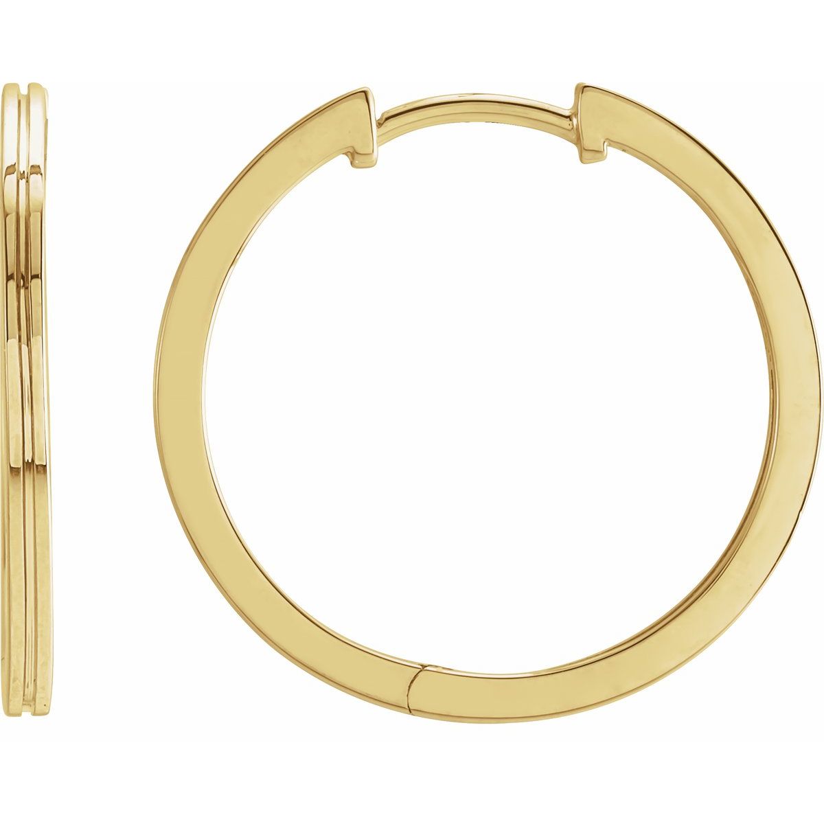 Grooved Huggie Hoop Earrings (20 Mm)