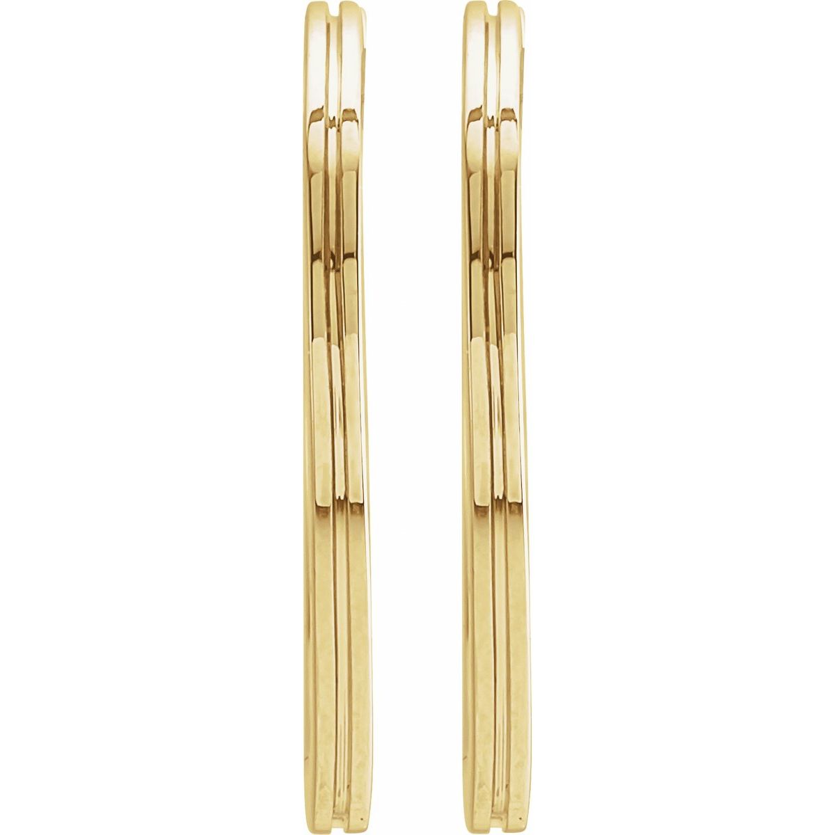 Grooved Huggie Hoop Earrings (20 Mm)