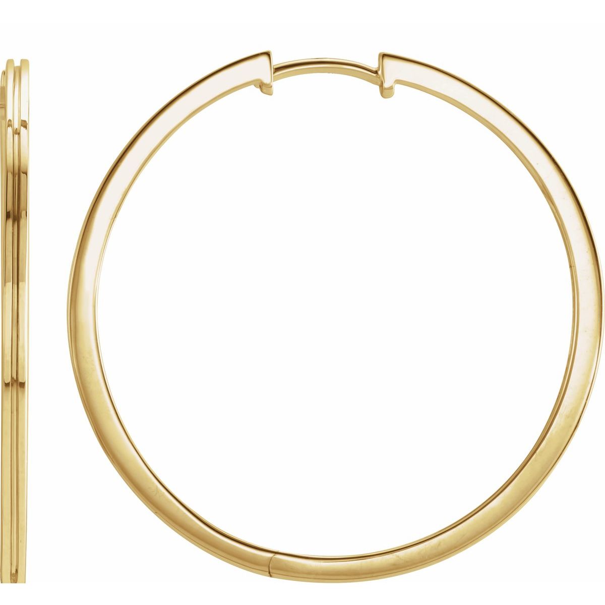 Natural Grooved Huggie Hoop Earrings (30 Mm)
