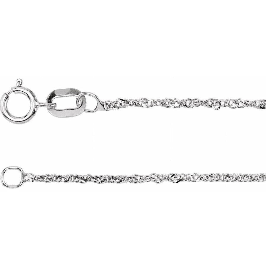 1 mm Singapore Chain Bracelet (1 Mm / 7 In) - 14K White Gold - Series CH500