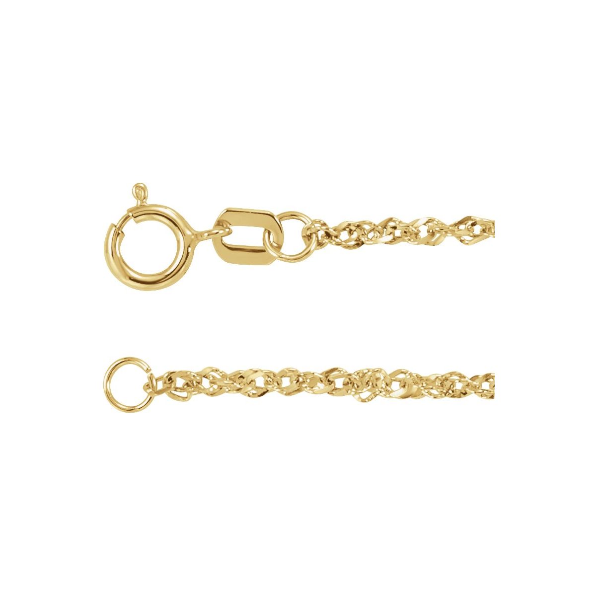 1.7 mm Diamond-Cut Singapore Chain Bracelet (1.7 Mm / 7 1/2 In) - 14K Yellow Gold - Series CH1105