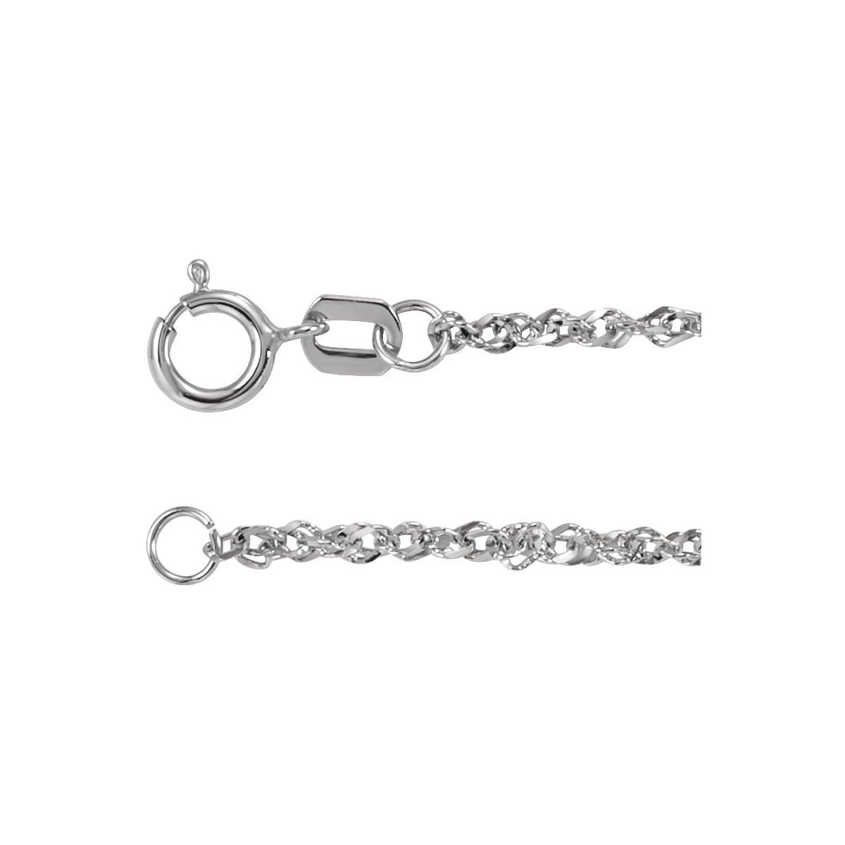 1.7 mm Diamond-Cut Singapore Chain Bracelet (1.7 Mm / 7 1/2 In) - 14K White Gold - Series CH1105