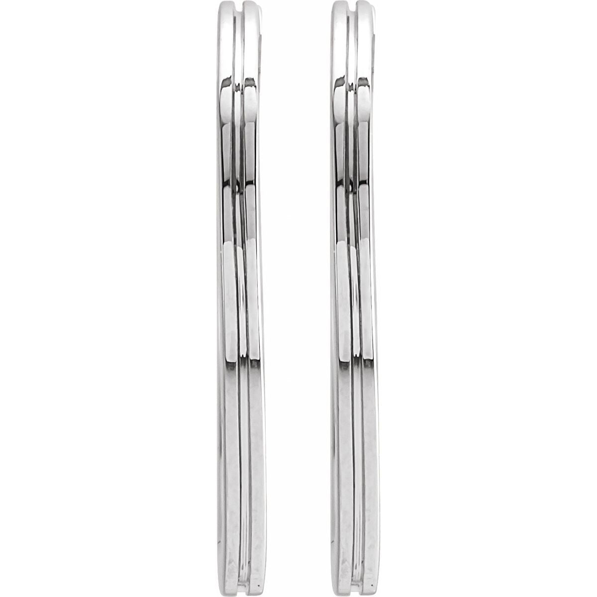 Grooved Huggie Hoop Earrings (20 Mm)
