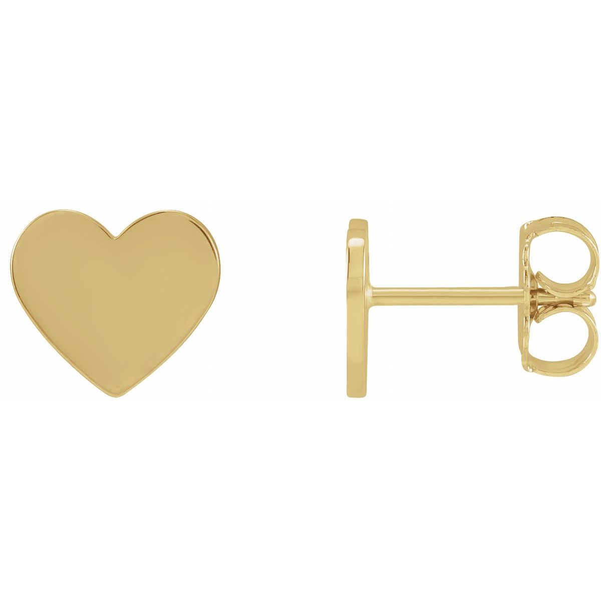 Engravable Heart Stud Earrings (8 X 8 Mm)