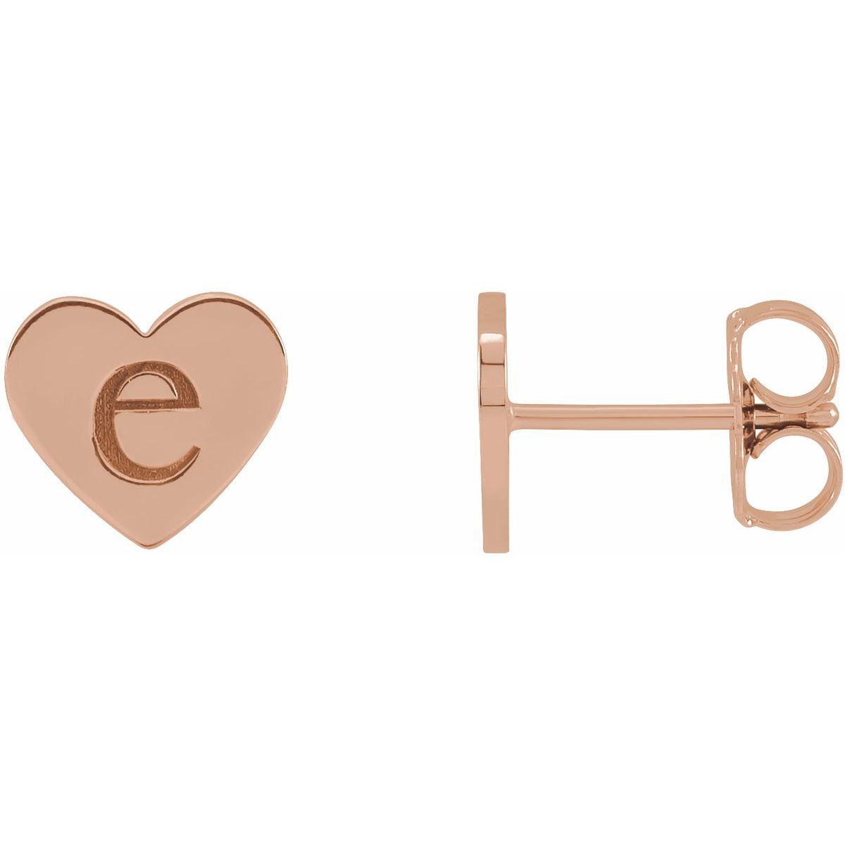 Engravable Heart Stud Earrings (8 X 8 Mm)