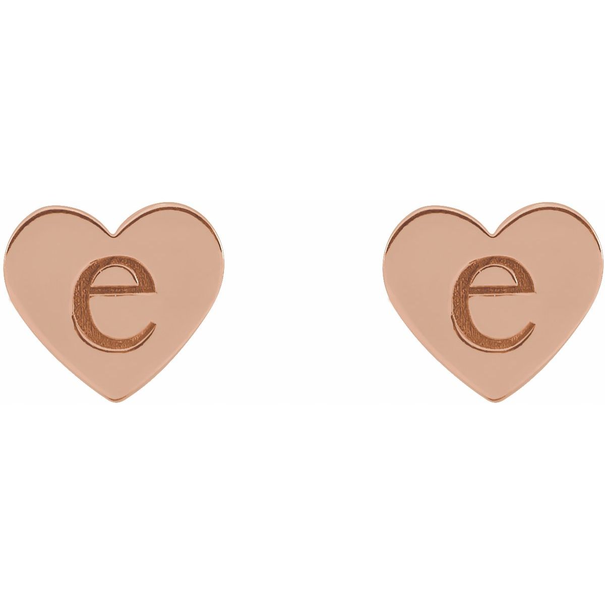 Engravable Heart Stud Earrings (8 X 8 Mm)