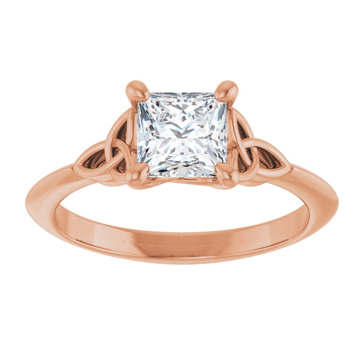 Square Solitaire Celtic-Inspired Engagement Ring or Band Mounting - gallery - Series 124179