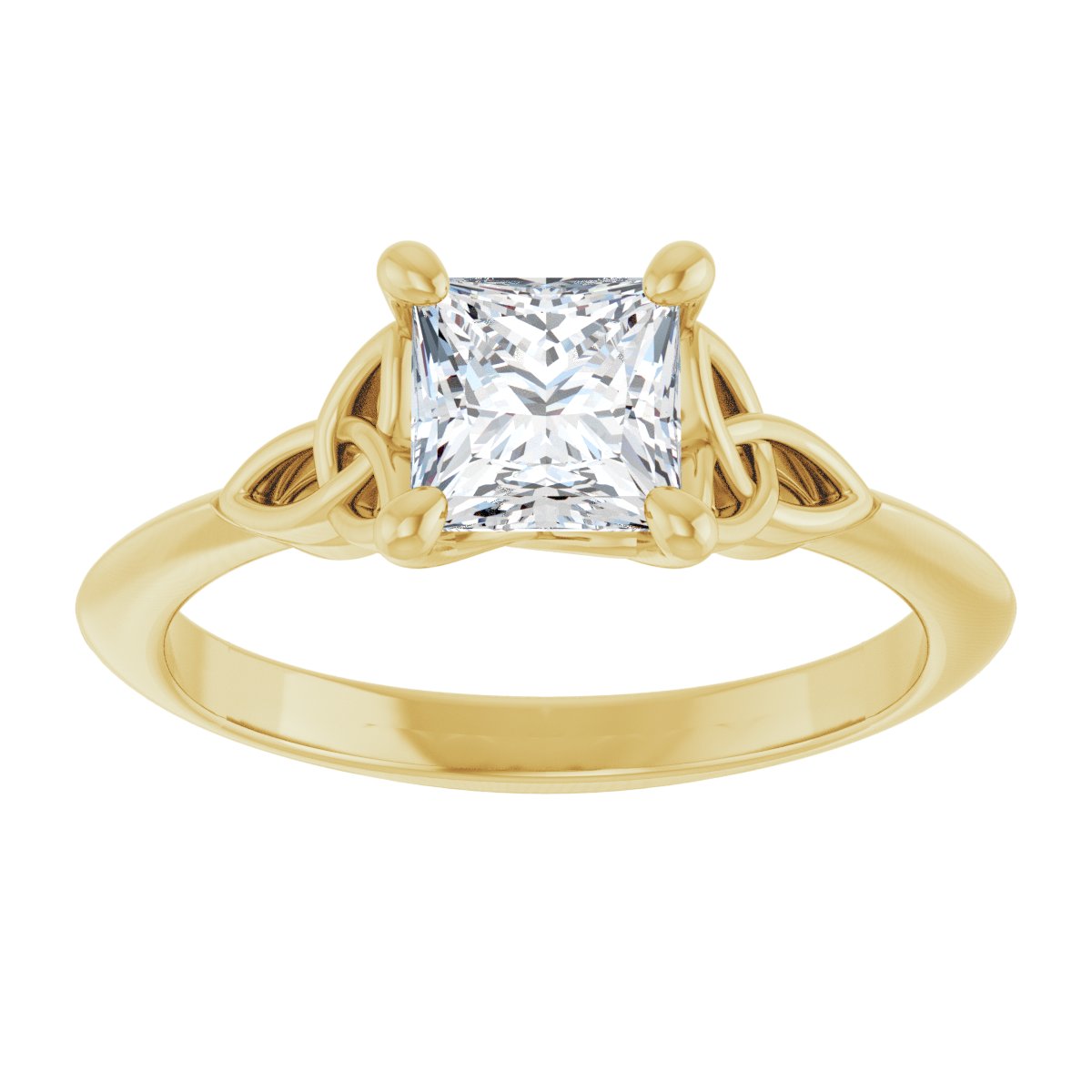 Square Solitaire Celtic-Inspired Engagement Ring or Band Mounting - gallery - Series 124179