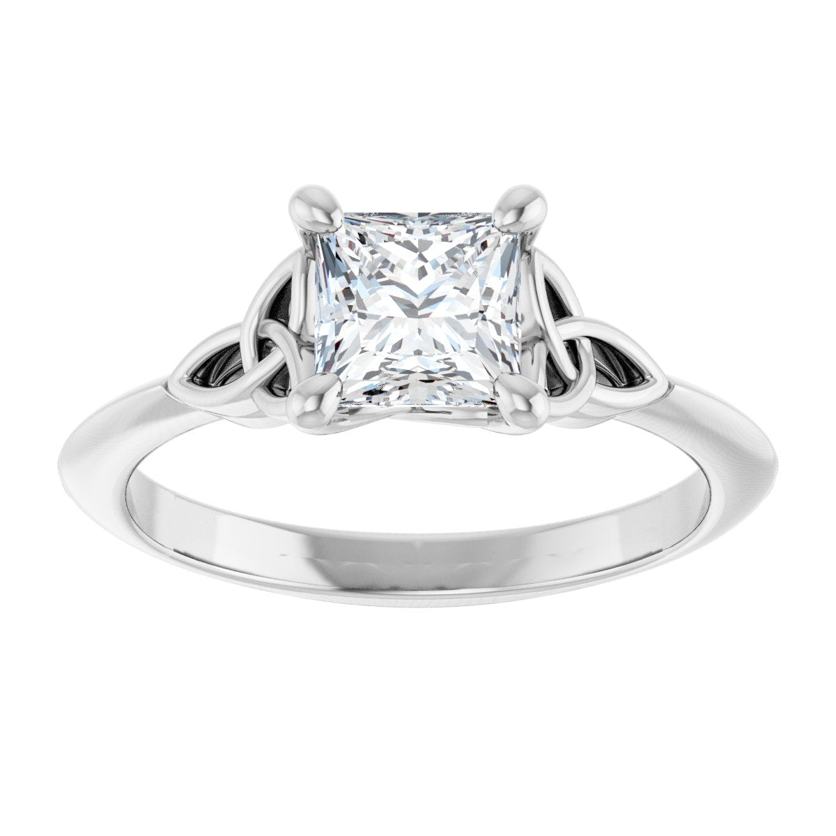 Square Solitaire Celtic-Inspired Engagement Ring or Band Mounting - gallery - Series 124179