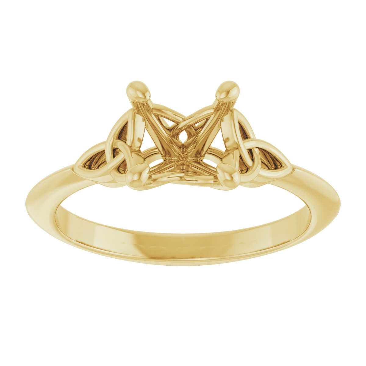 Square Solitaire Celtic-Inspired Engagement Ring or Band Mounting - gallery - Series 124179