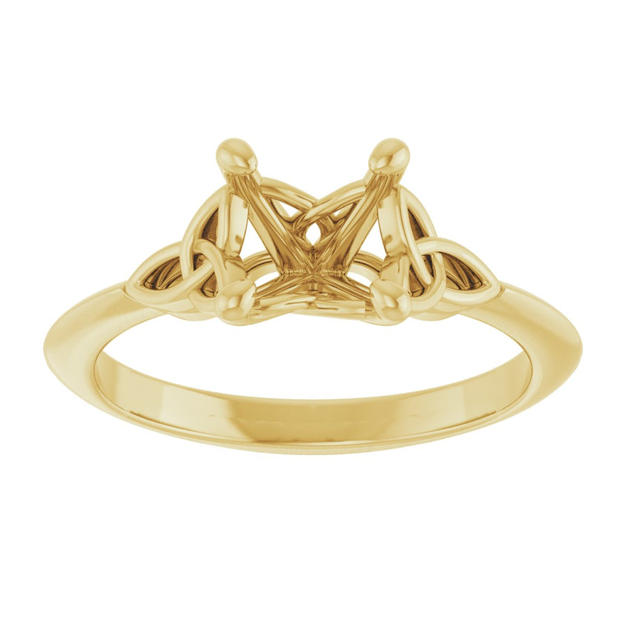 Square Solitaire Celtic-Inspired Engagement Ring or Band Mounting - gallery - Series 124179