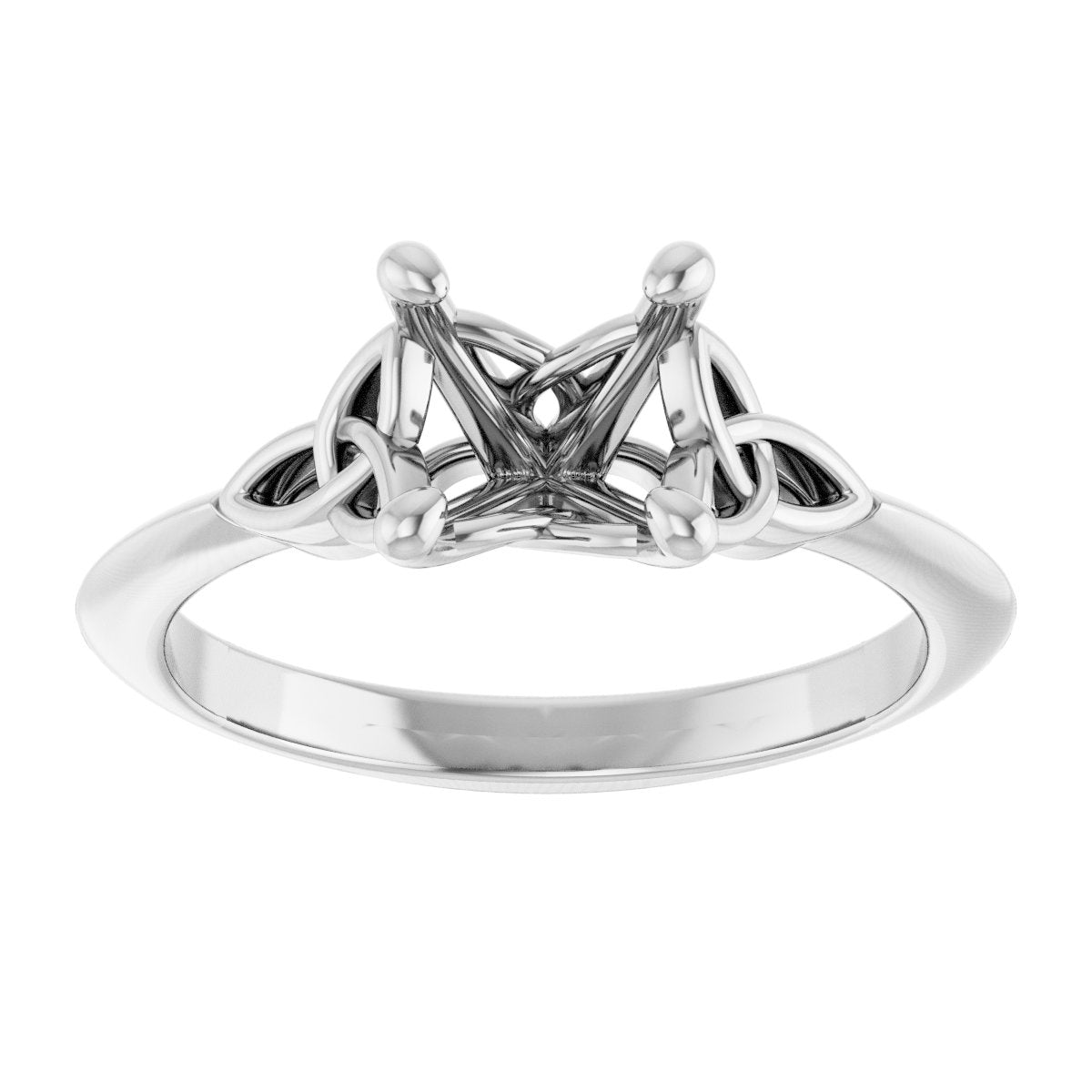 Square Solitaire Celtic-Inspired Engagement Ring or Band Mounting - gallery - Series 124179