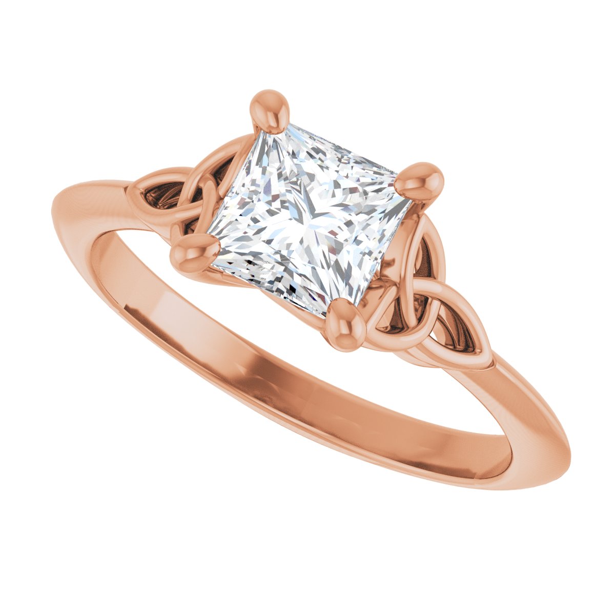 Square Solitaire Celtic-Inspired Engagement Ring or Band Mounting - gallery - Series 124179
