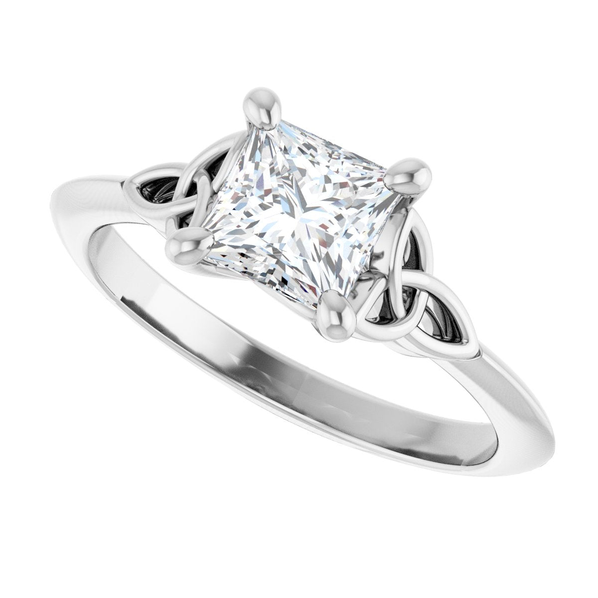 Square Solitaire Celtic-Inspired Engagement Ring or Band Mounting - gallery - Series 124179