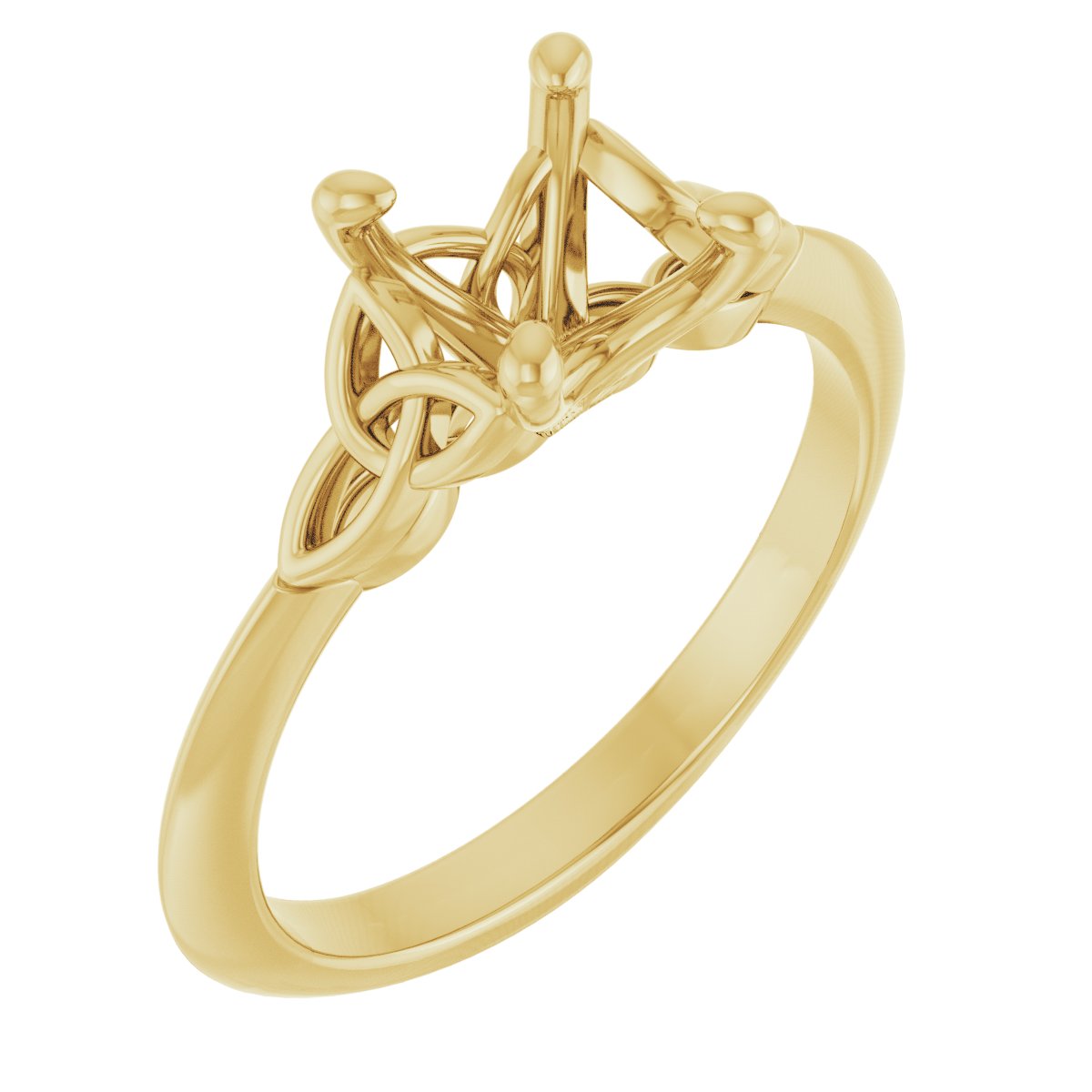 Square Solitaire Celtic-Inspired Engagement Ring or Band Mounting - gallery - Series 124179