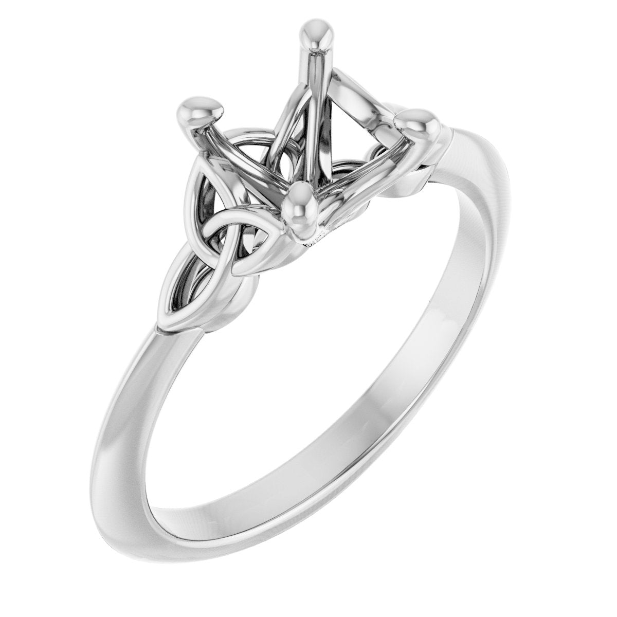 Square Solitaire Celtic-Inspired Engagement Ring or Band Mounting - gallery - Series 124179